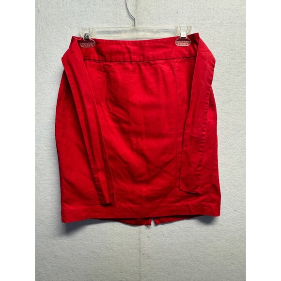 Banana Republic Red Linen-Blend Tie-Waist Skirt Size 2 - Picture 1 of 9